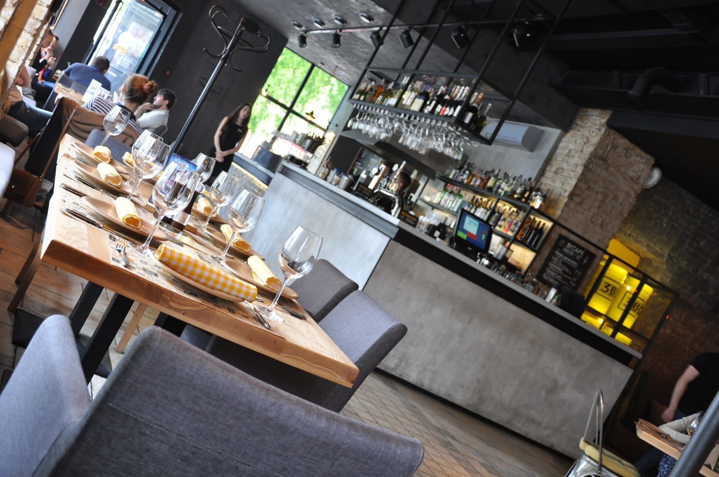 Podil is an AWESOME neighborhood of Ukraine that's crammed to the gills with great restaurants and cafes and bars.  3B just happens to be one of them where I took a photo!  Burgers are all the rage in Kyiv right now, and this is one of many places that features them on the menu and does a darn good job making them.  Decent beer selection too, and decent prices.