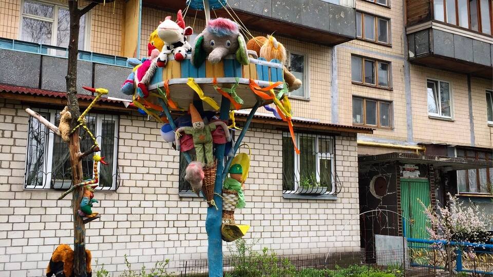 Just an apartment building, with fun 'garden' decor.