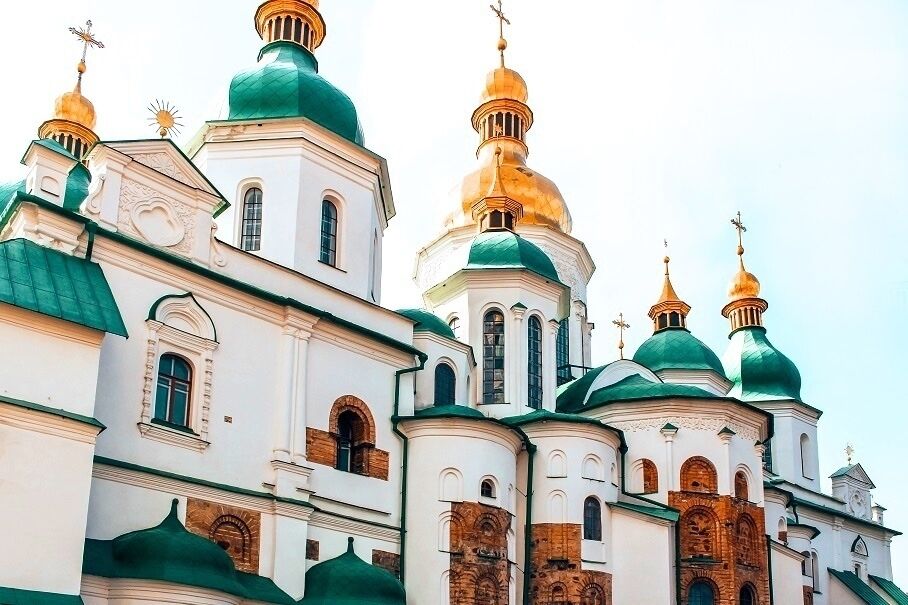Saint Sophia Cathedral in Kiev is an outstanding architectural monument of Kievan Rus'. The cathedral is one of the city's best known landmarks and the first heritage site in Ukraine to be inscribed on the World Heritage List along with the Kiev Cave Monastery complex.
