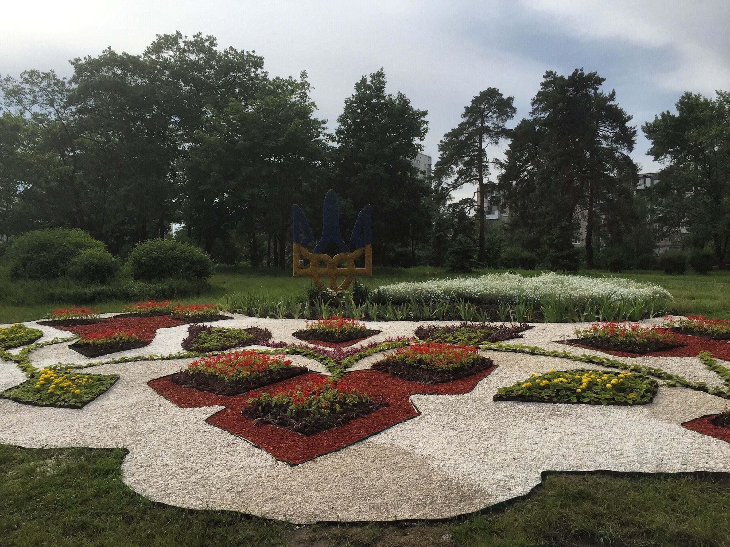 There are flowers and landscaping in the most random places around the city.