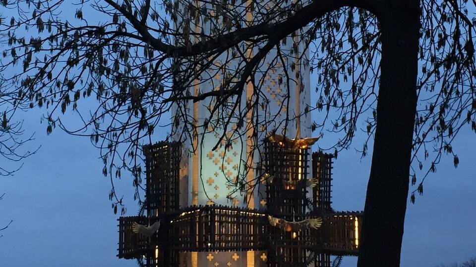 The Holodomor memorial was lit up for the annual remembrance ceremony on the 4th Saturday of November.
