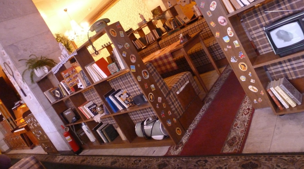 This is a Ukrainian chain that is a great place to try the national staples of vareniki and pelmeny, which are both types of dumplings. Eat the savories with smetana (NOT the same as sour cream ... BETTER!) or the fruit ones with sweet cream as a dessert. And enjoy the funky 50s decor!