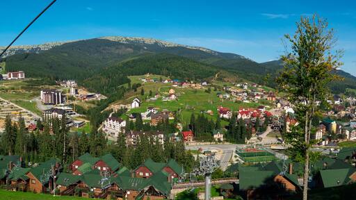 View of Bukovel. Carpathians. Ivano-Frankivsk region, Ukraine.