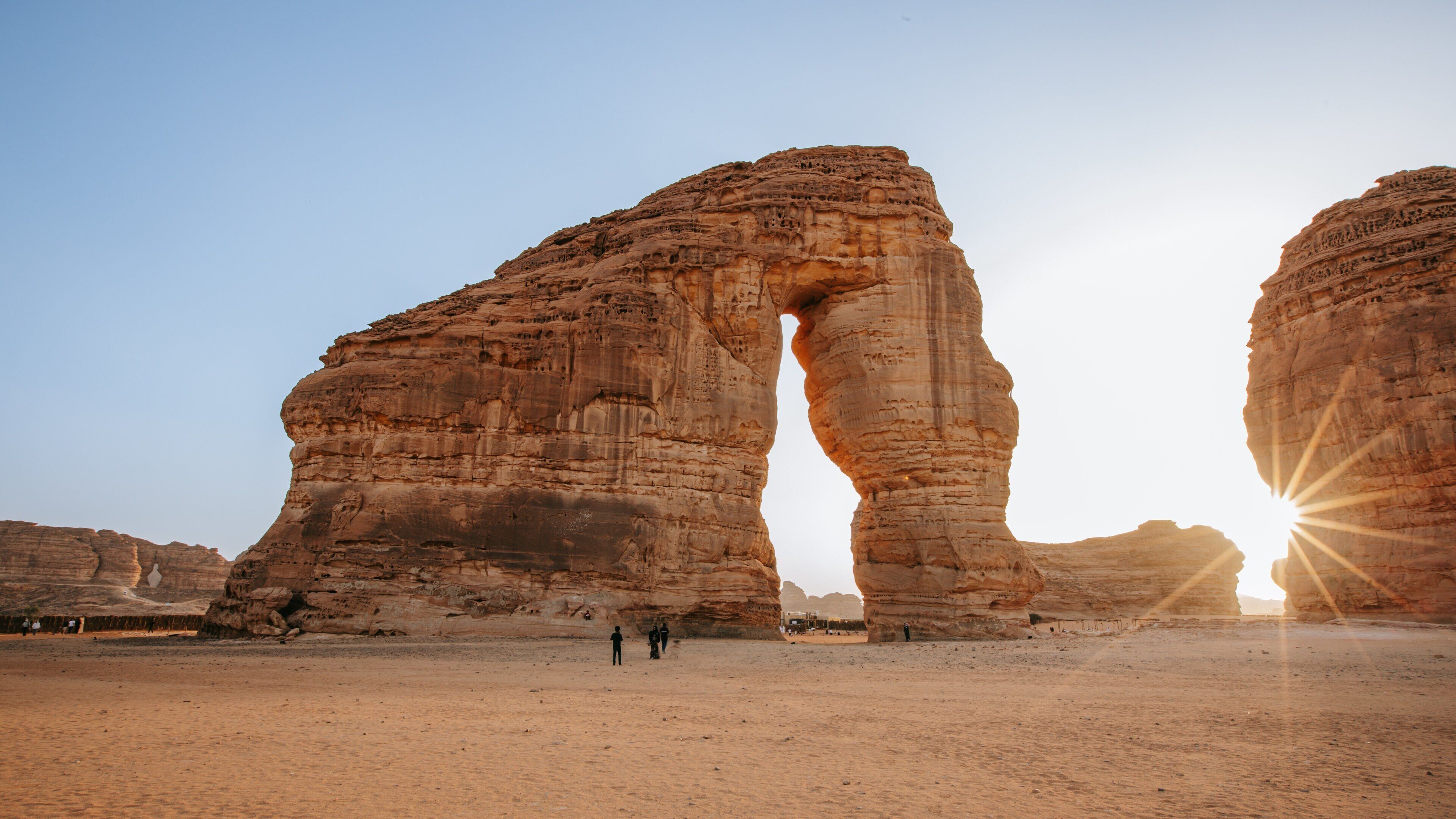Saudi Arabia which includes desert views and a gorge or canyon