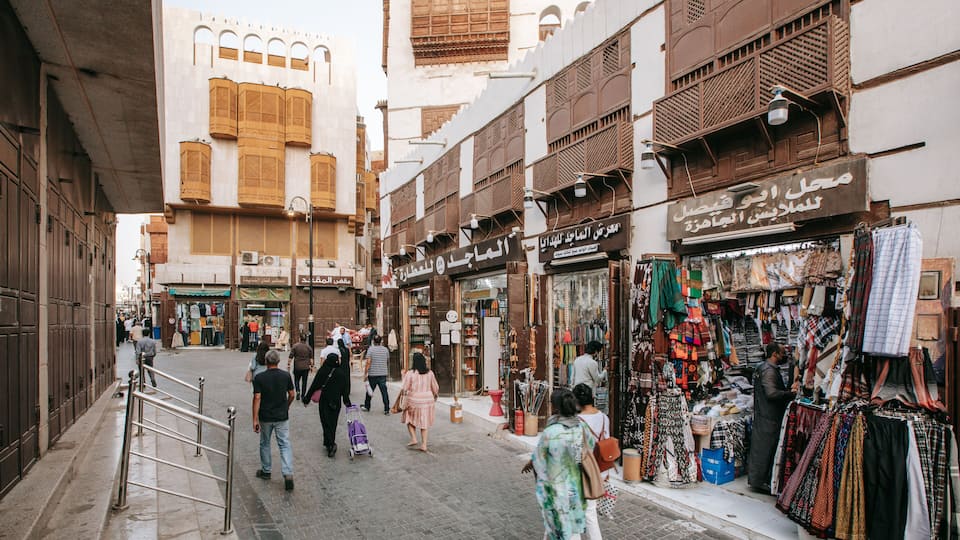 Saudi Arabia which includes interior views and street scenes