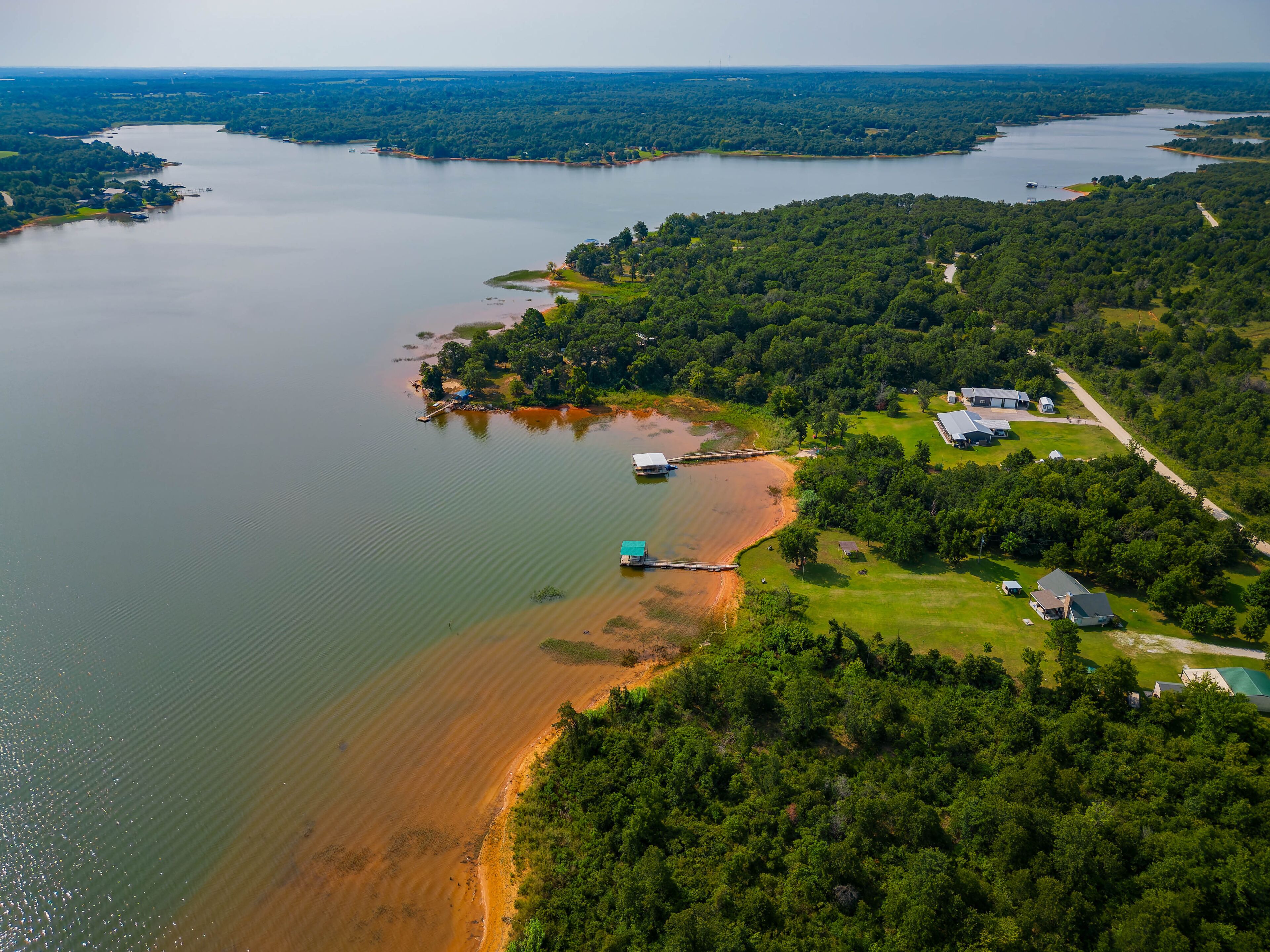 Aerial view of the landscape of Shawnee Reservoir