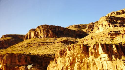 This is the scenery along the way towards the Skywalk ridge of the Grand Canyon. It was mostly arid landscape with cactus and Joshua trees. #roadtrip