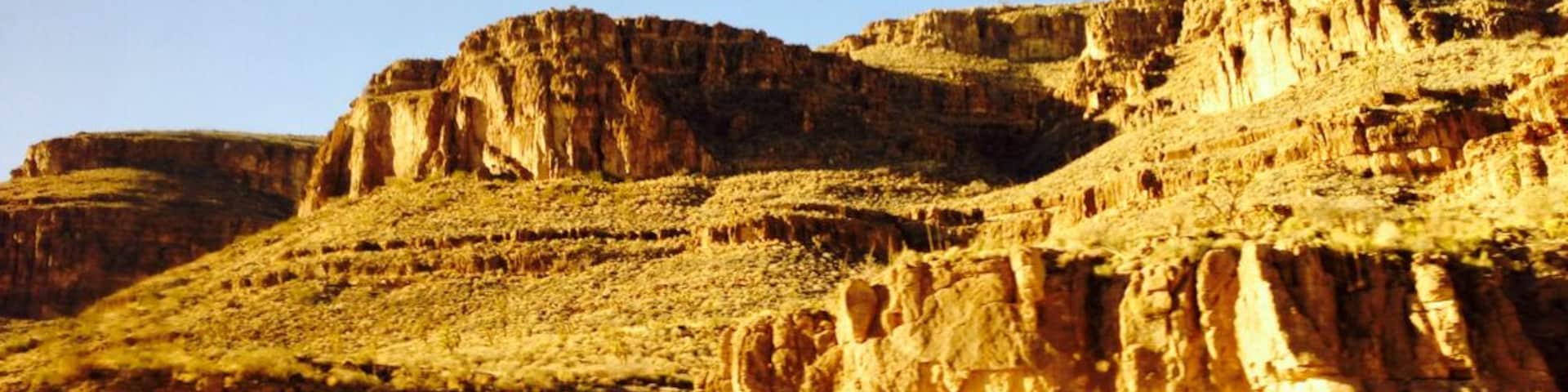 This is the scenery along the way towards the Skywalk ridge of the Grand Canyon. It was mostly arid landscape with cactus and Joshua trees. #roadtrip