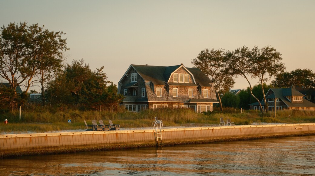Houses along the bay in Saltaire, on Fire Island, New York