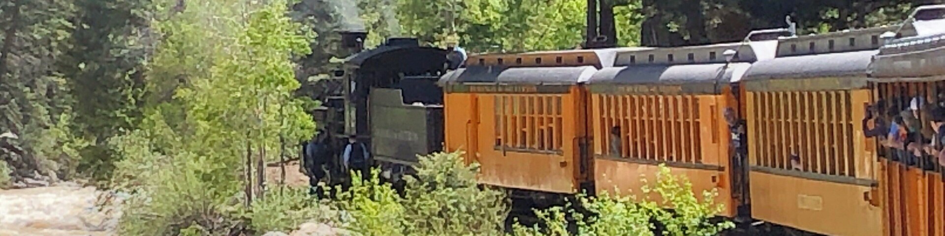 We had a great ride on the Durango & Silverton Railroad. Lots of snow melt and some whitewater rapids that were off the scale. Several avalanches have
occurred near train lines this Spring. We stopped for a couple hours in Silverton for quick bite to eat and shop. Silverton, CO reminded us of our recent inner passage cruise that stopped in Skagway, Alaska.