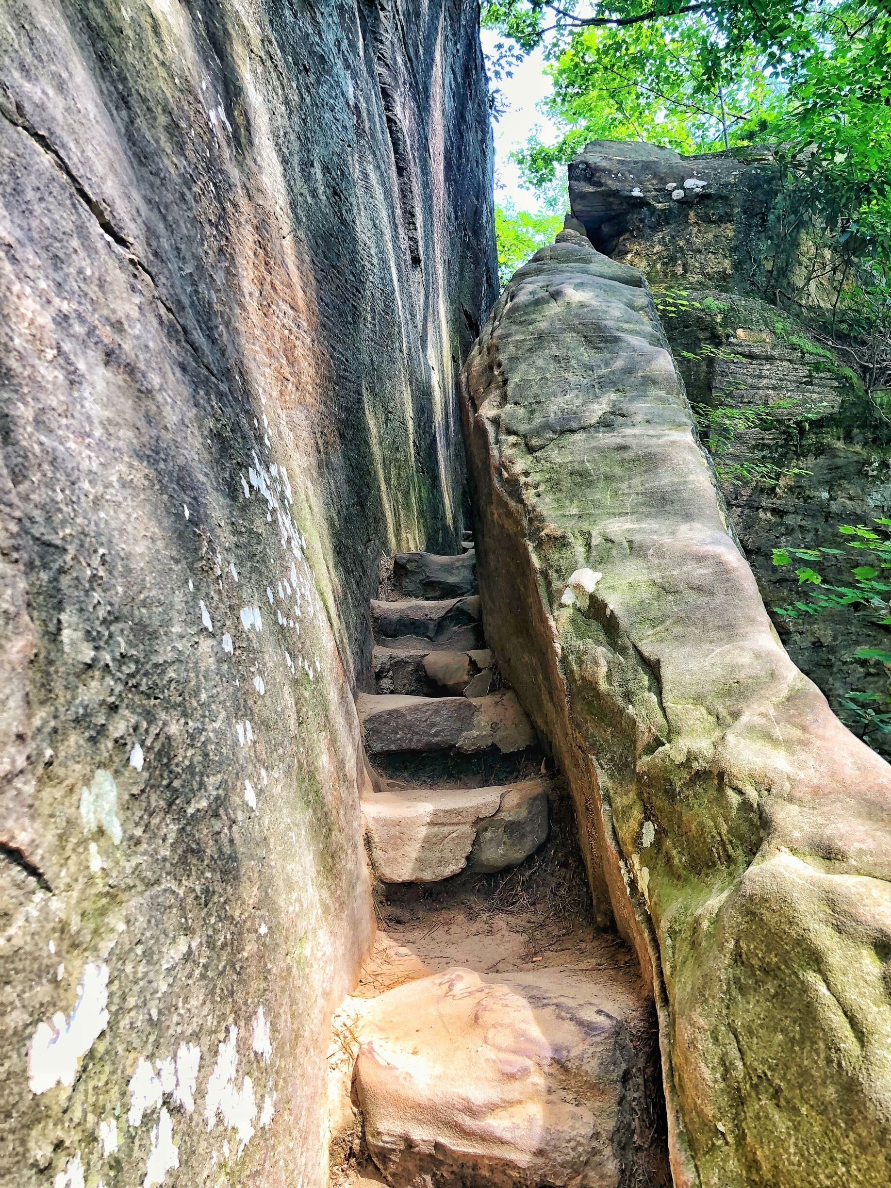 You have to turn sideways to get through this rock formation! #Naturalbridgeky