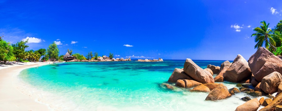 amazing tropical holidays in paradise beaches of Seychelles,Praslin; Shutterstock ID 468271622; Purchase Order: -