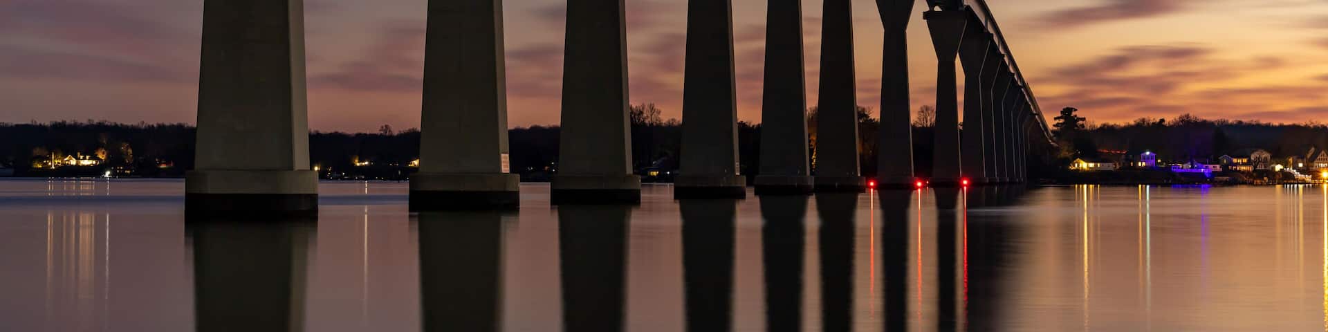 Solomons, Maryland USA The Solomons Bridge at night, Gov. Thomas Johnson Bridge