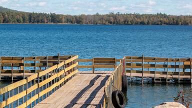 A public fishing pier on Lake Antoine in Iron Mountain, Michigan.