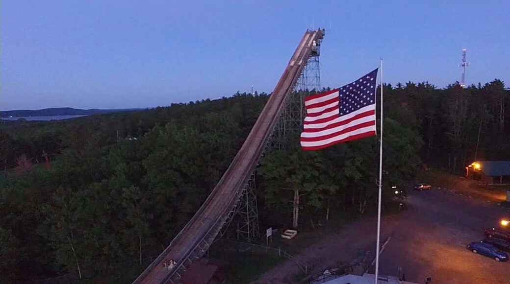 Aerial shot of the Pine Mountain ski jump