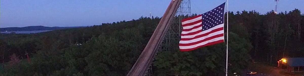 Aerial shot of the Pine Mountain ski jump