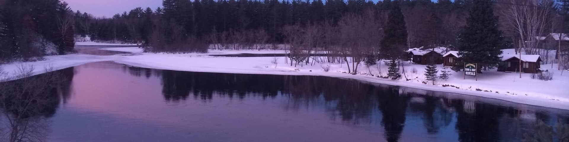 Painted sky on a cozy winter evening