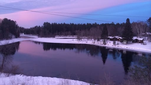 Painted sky on a cozy winter evening