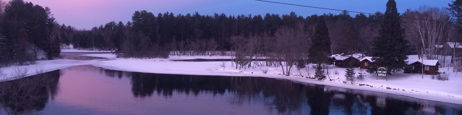 Painted sky on a cozy winter evening