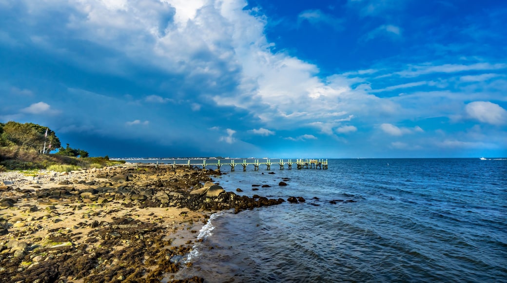 Storm coming, Buzzards Bay, Padanaram, Dartmouth, Massachusetts. and Fort Rodman in distance