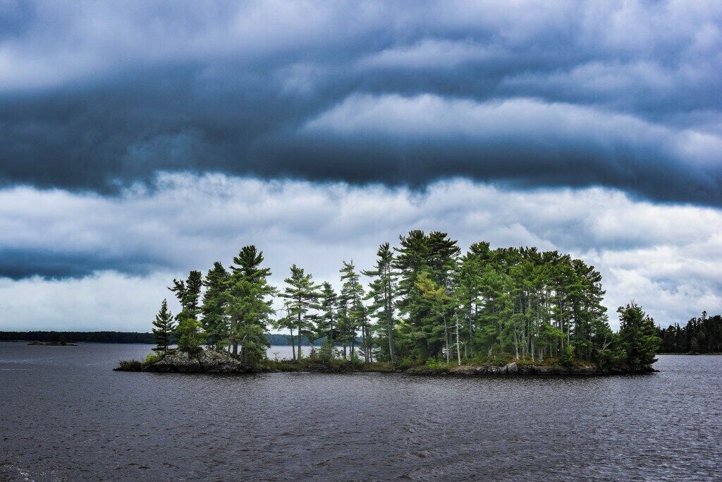 Went on a tour of Rainy Lake with the International Falls tourism board. It was stormy and threatening to rain in the early morning, and then the sky let loose on our way back to the dock. 