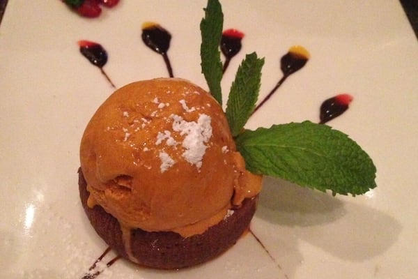 #Trovember
Chocolate mousse and Thai tea ice cream. One of the various dessert options at Osha Thai restaurant on 2nd street in San Francisco. The restaurant menu and quality of food items are exquisite, to say the least. Great service and professional staff.