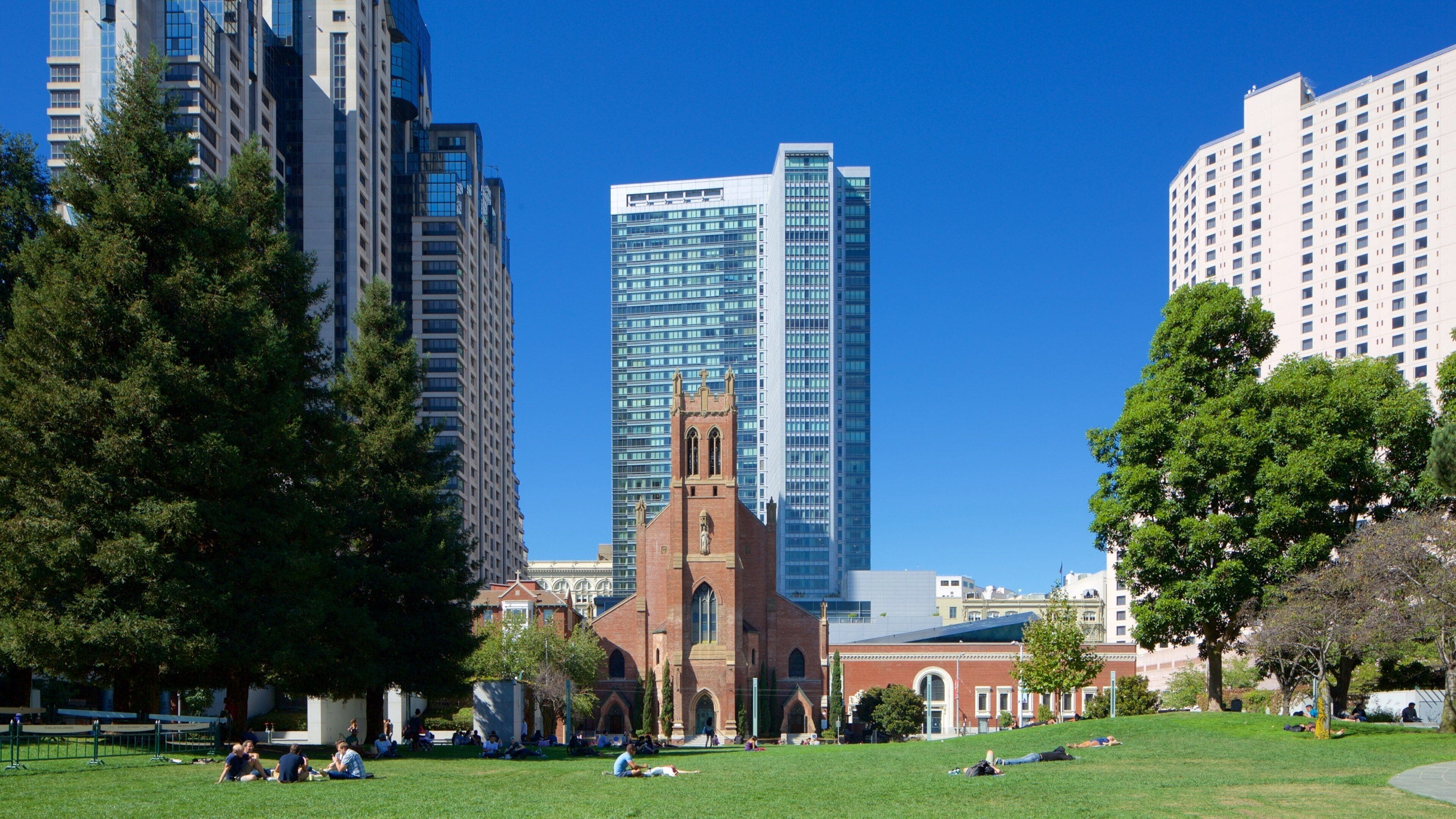 South of Market which includes a church or cathedral, a city and a park