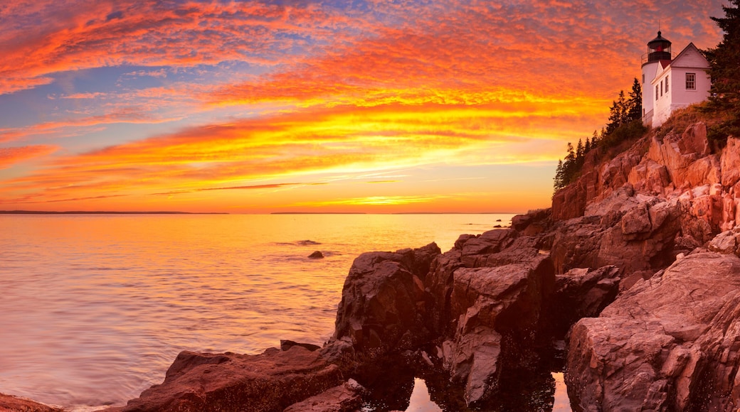 Bass Harbor Head Lighthouse, Acadia NP, Maine, USA at sunset