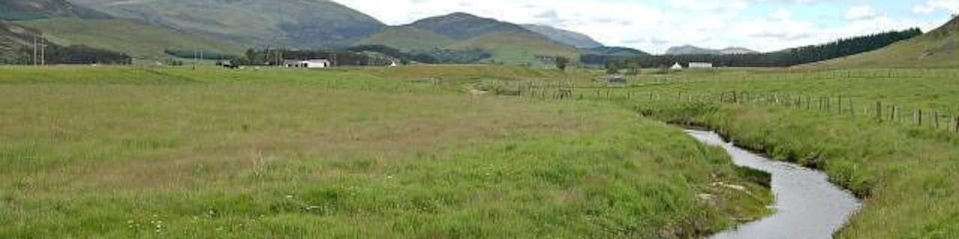 The Nairn by Croachy. The river Nairn just to the north of Croachy, looking upstream