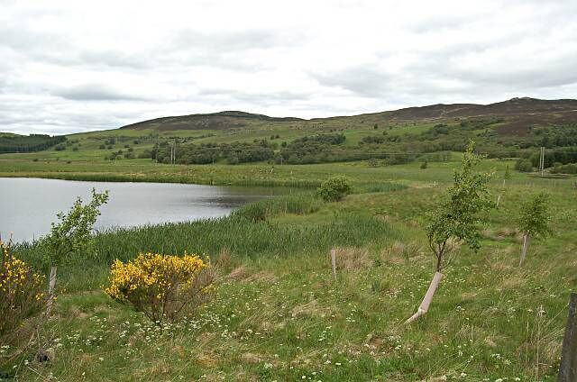 Lochan by Achneim. Flat low land by the banks of the Nairn River.