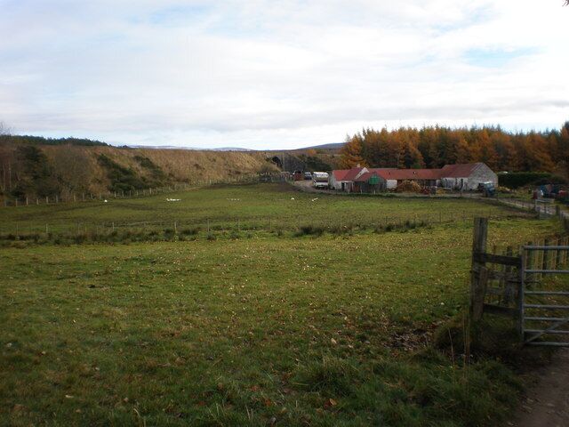 Braeval Steadings with Railway Subway Behind Farm road goes past steadings and into subway, which was very muddy with horses and cows churning it up. Wall separated burn from road.