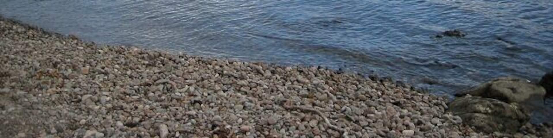 Shingle beach at Alltsigh A shingle beach on Loch Ness just below the youth hostel.