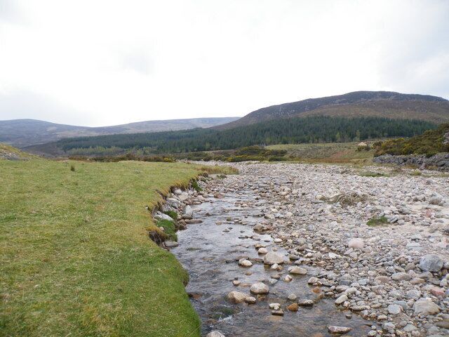 River Nairn leaving Monadhliath Mountains A very small river. I had followed it from its source and I could still step across it dry shod.