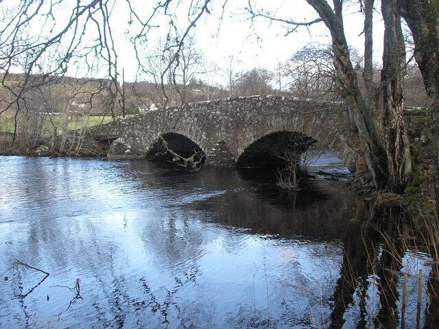 Meiklie Bridge Close to where the River Enrick exits Loch Meiklie.