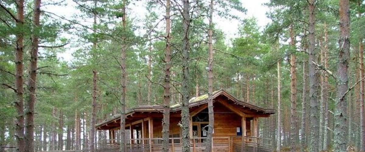 Log cabin in School Wood School Wood on the outskirts of Farr village is owned and managed by Strathnairn community and is a wonderful facility with woodland walks, a picnic area and a log cabin that appears to be used for various community projects.