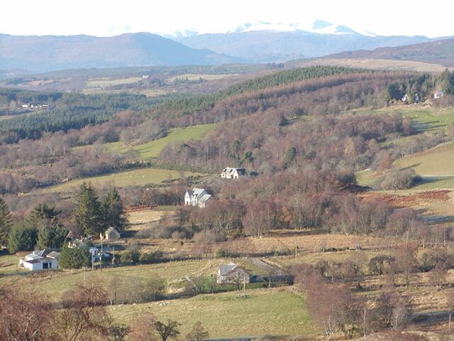 Balnalick Balnalick Farm with Carn Eige in the distance.