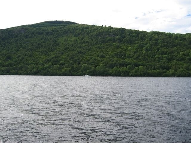Loch Ness One of the few 'all water' inland squares in Great Britain, this is a view across the west side of it towards the northern shoreline of the loch beyond.