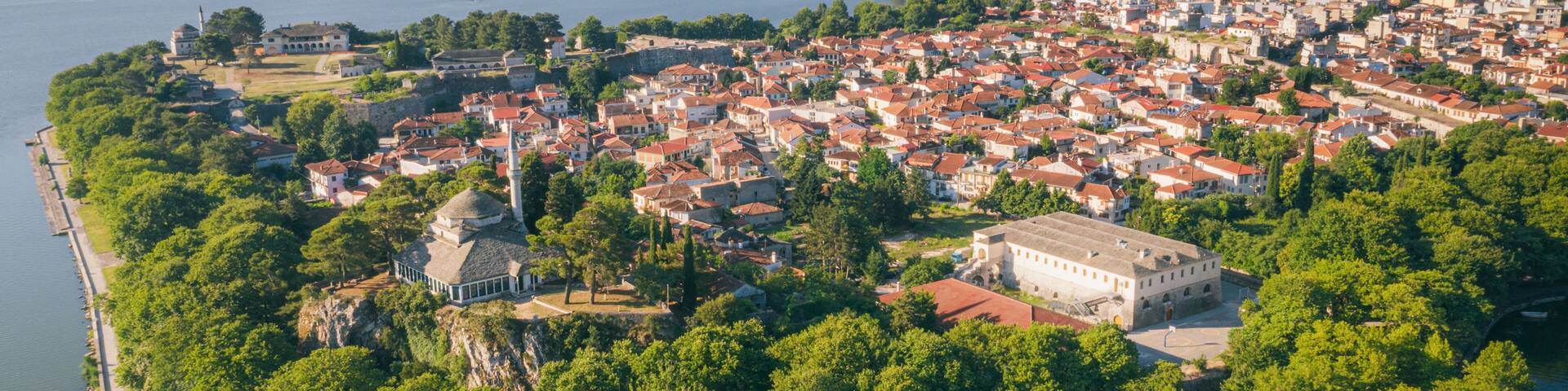 Ioannina (Yannena) on the shore of Lake Pamvotis in Epirus, Greece