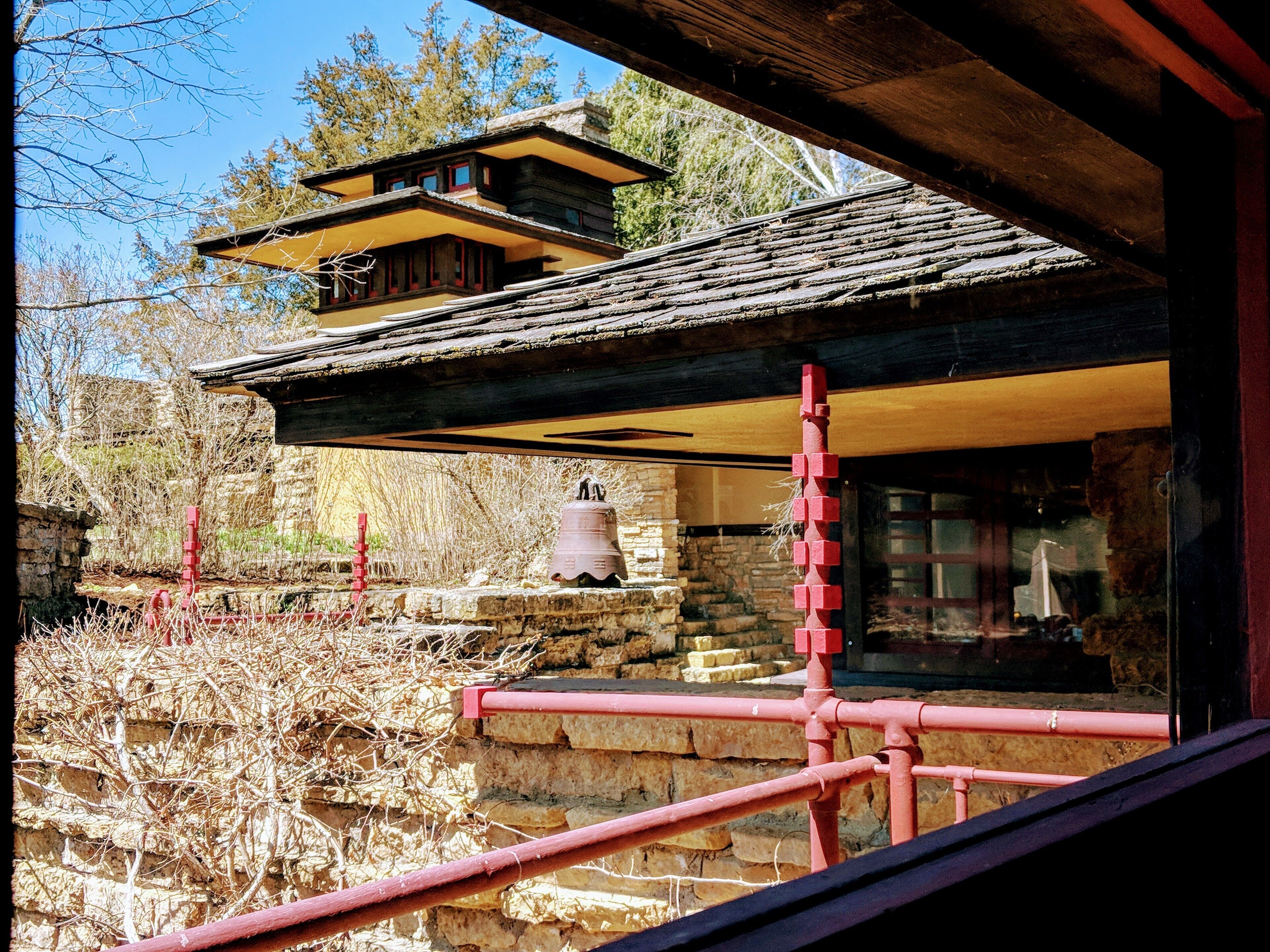The view from Frank Lloyd Wright's  studio at Taliesin in Spring Green, Wisconsin.  It s an amazing home tour (2 hours) of appreciating nature and beauty. #lifeatexpedia.com