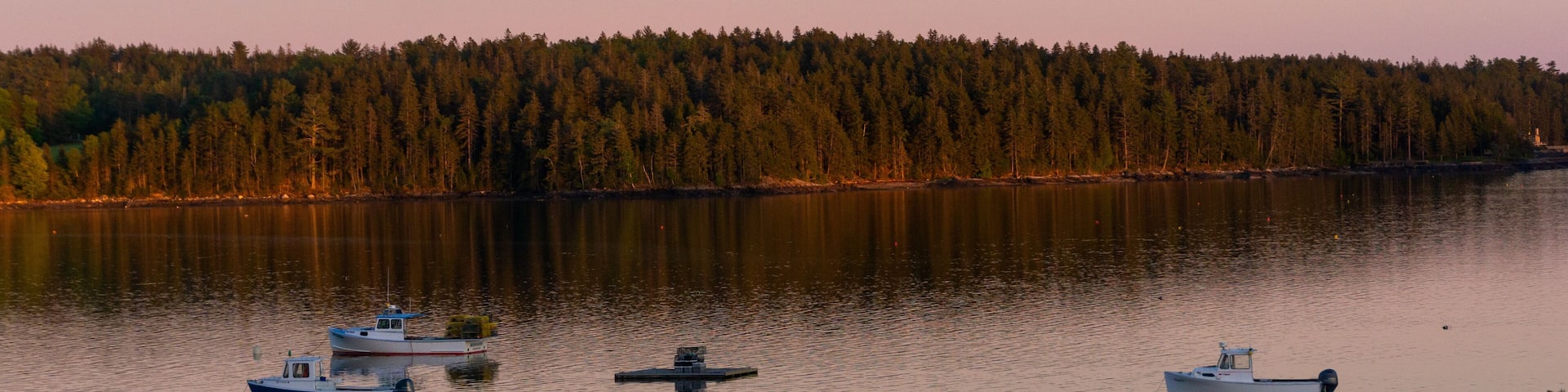 Sullivan Harbor at Twilight, Frenchman Bay, Downeast Maine, Lobster Boats