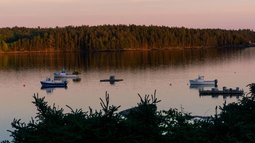 Sullivan Harbor at Twilight, Frenchman Bay, Downeast Maine, Lobster Boats