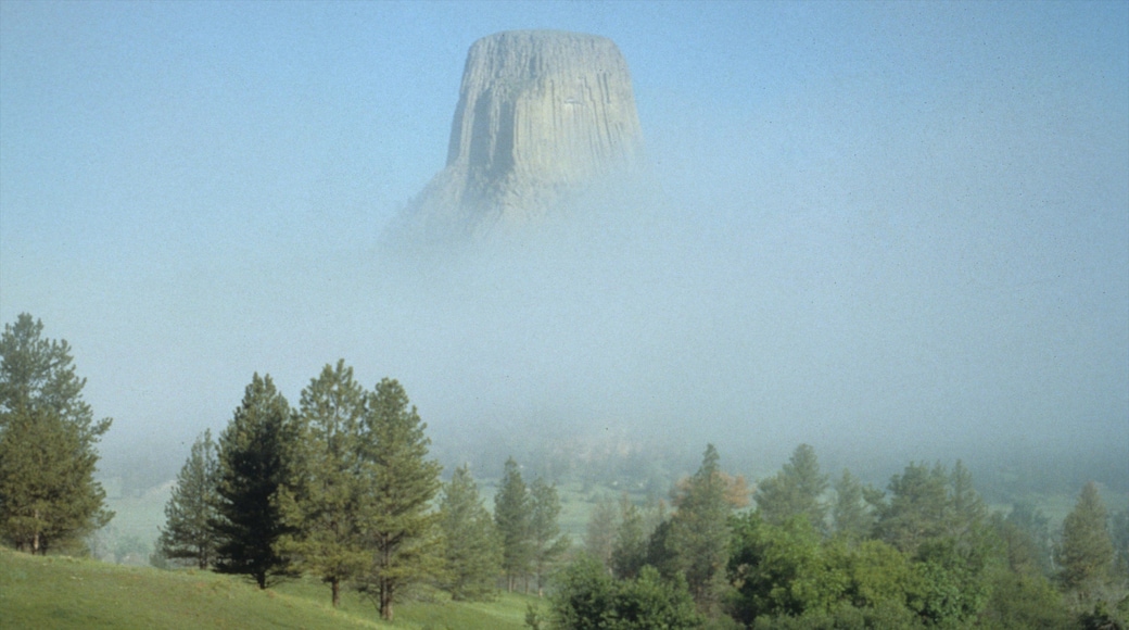 Wyoming featuring landscape views, mist or fog and mountains