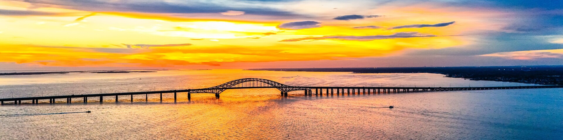Robert Moses Causeway Bridge over the Great South Bay Sunset West Islip, NY