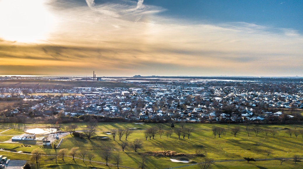 Aerial South Shore Long Island During Sunset
