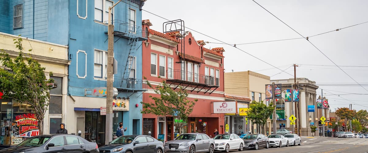 Sunset District featuring a small town or village