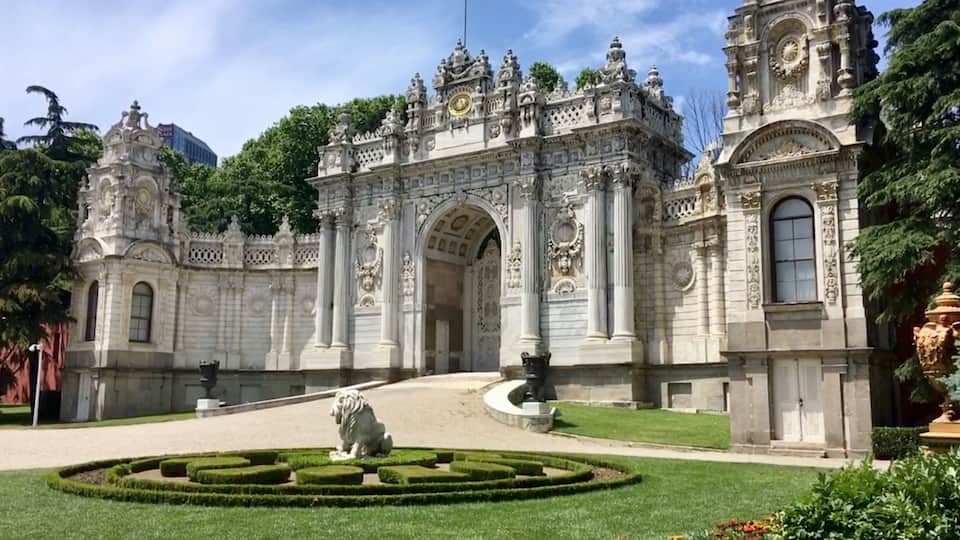 In the gardens of the Dolmabahçe Palace in Istanbul, Turkey