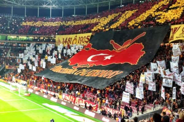 Galatasaray funs demostration before derby match in TurkTelecom ARENA stadium in İstanbul February 22 / 2014