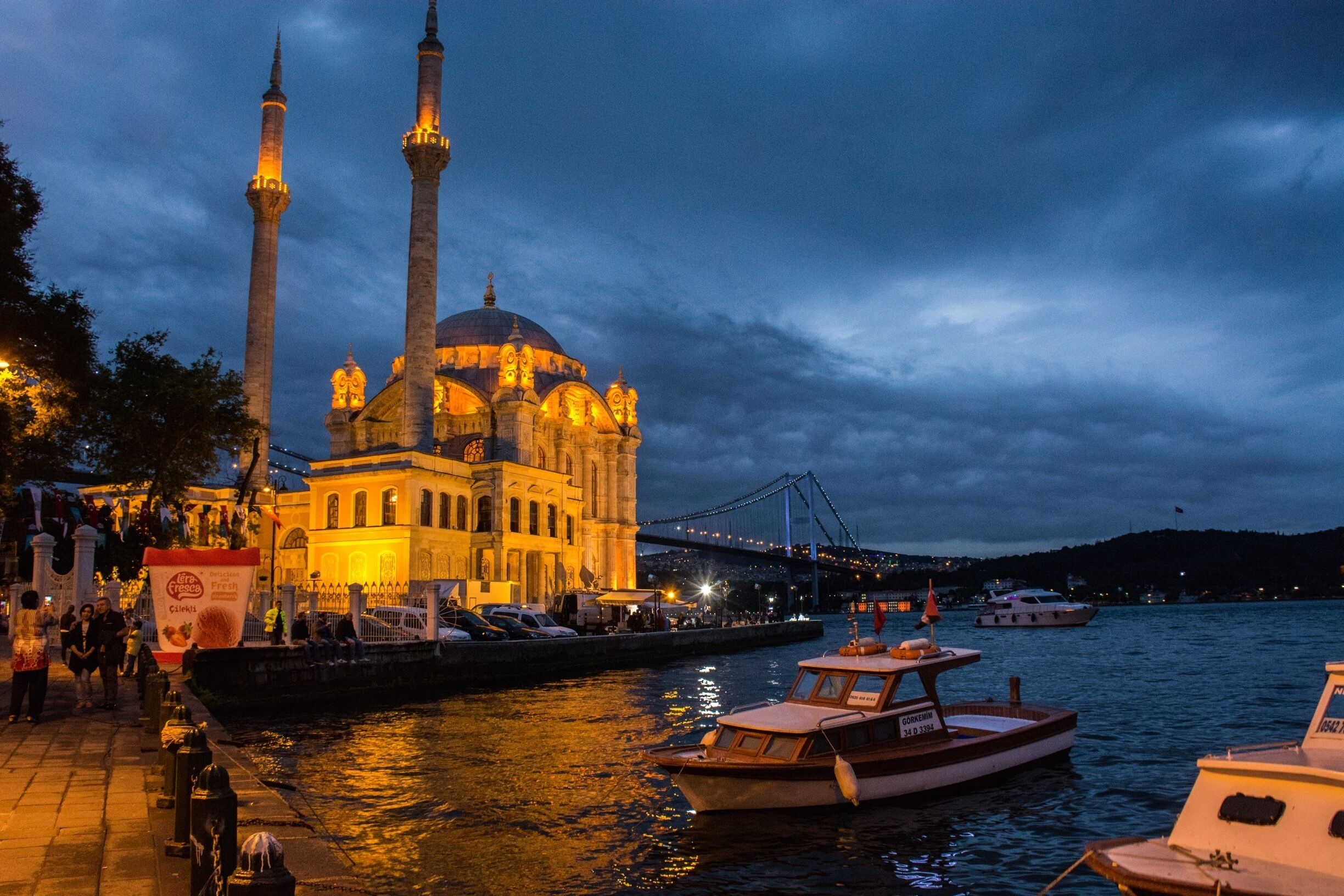 A stormy night during #Ramadan at the Büyük Mecidiye Camii, better known as the Ortaköy Mosque. Just across the #Bosphorus is Asia! #Istanbul #Constantinople #Turkey #Türkiye #waterlust