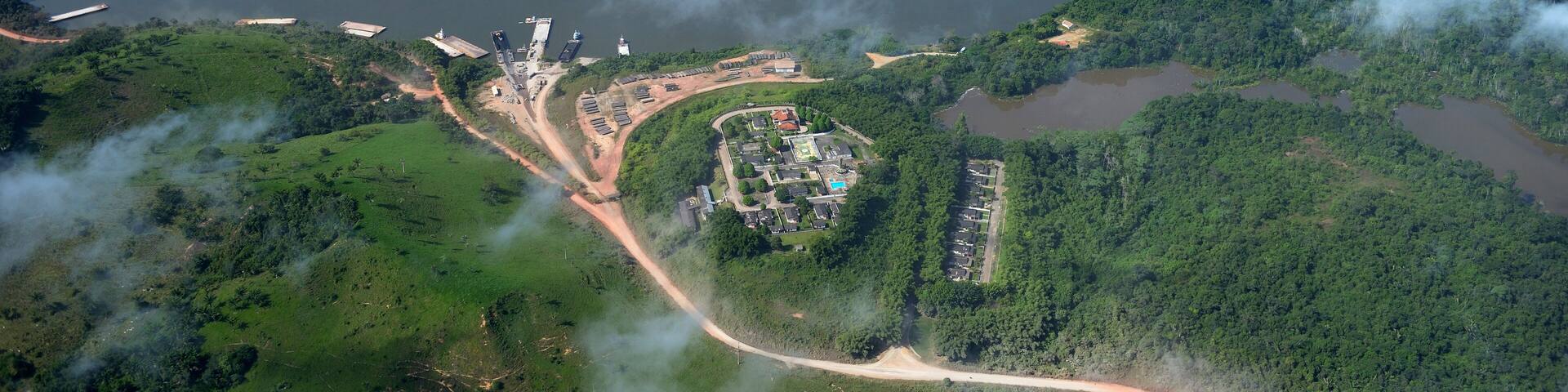 Brazil, Para, Itaituba, harbor used for illegal timber export