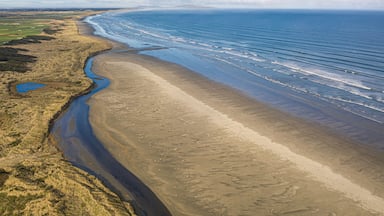 Aerial view of Oreti beach, Invercargill, New Zealand.